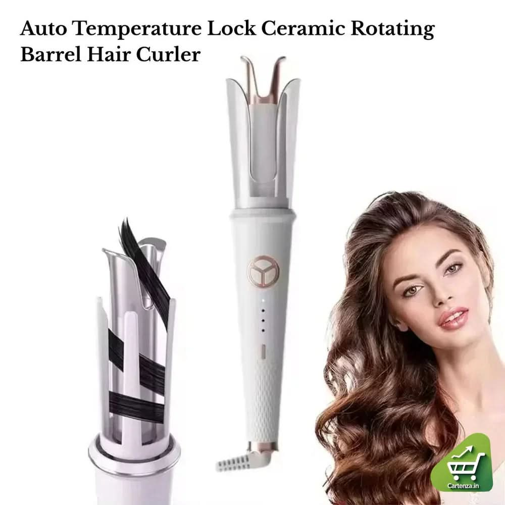 Auto Temperature Lock Ceramic Rotating Barrel Hair Curler™