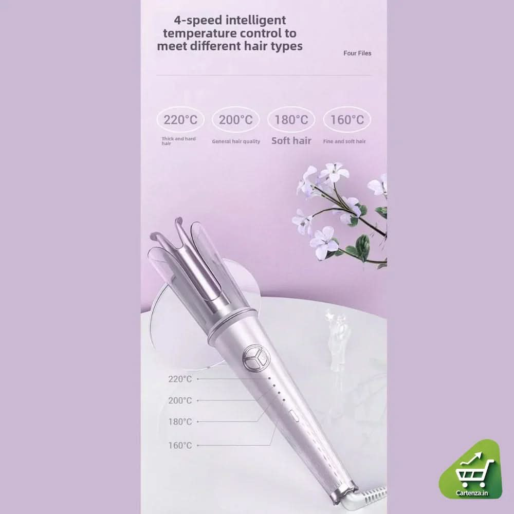Auto Temperature Lock Ceramic Rotating Barrel Hair Curler™