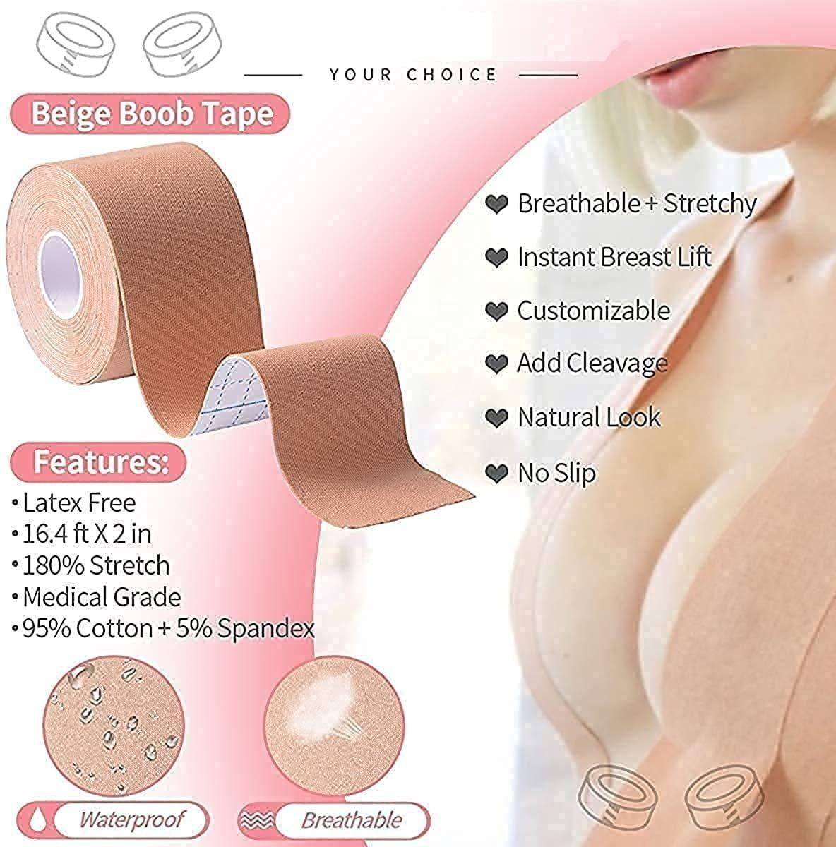 Boob Tape Kit - With 10 Nipple Pasties and 36 Double Sided Tape Strips