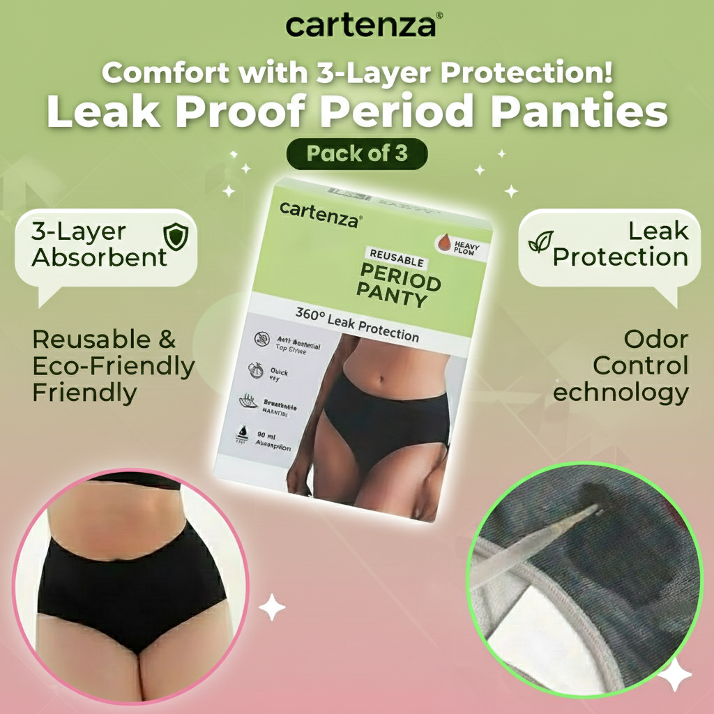 Leak Proof Underwear For Regular Everyday Leaks & Period Leaks - Pack Of 3