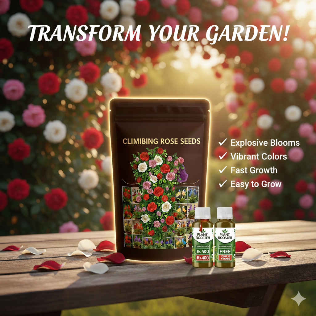 Hybrid Climbing Rose Seeds™ + 2 Plant Boosters (Absolutely Free)