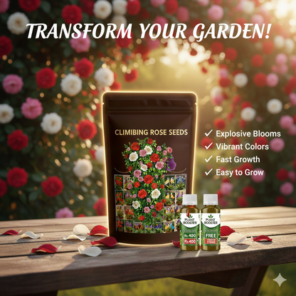 Hybrid Climbing Rose Seeds™ + 2 Plant Boosters (Absolutely Free)